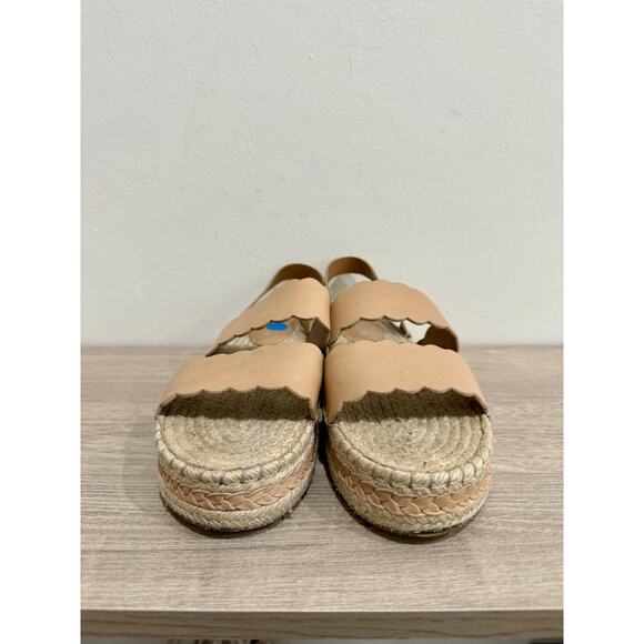 Zimmermann Leather Espadrille Slingback Platform Sandals Nude Women's Size 40 - Picture 4 of 8